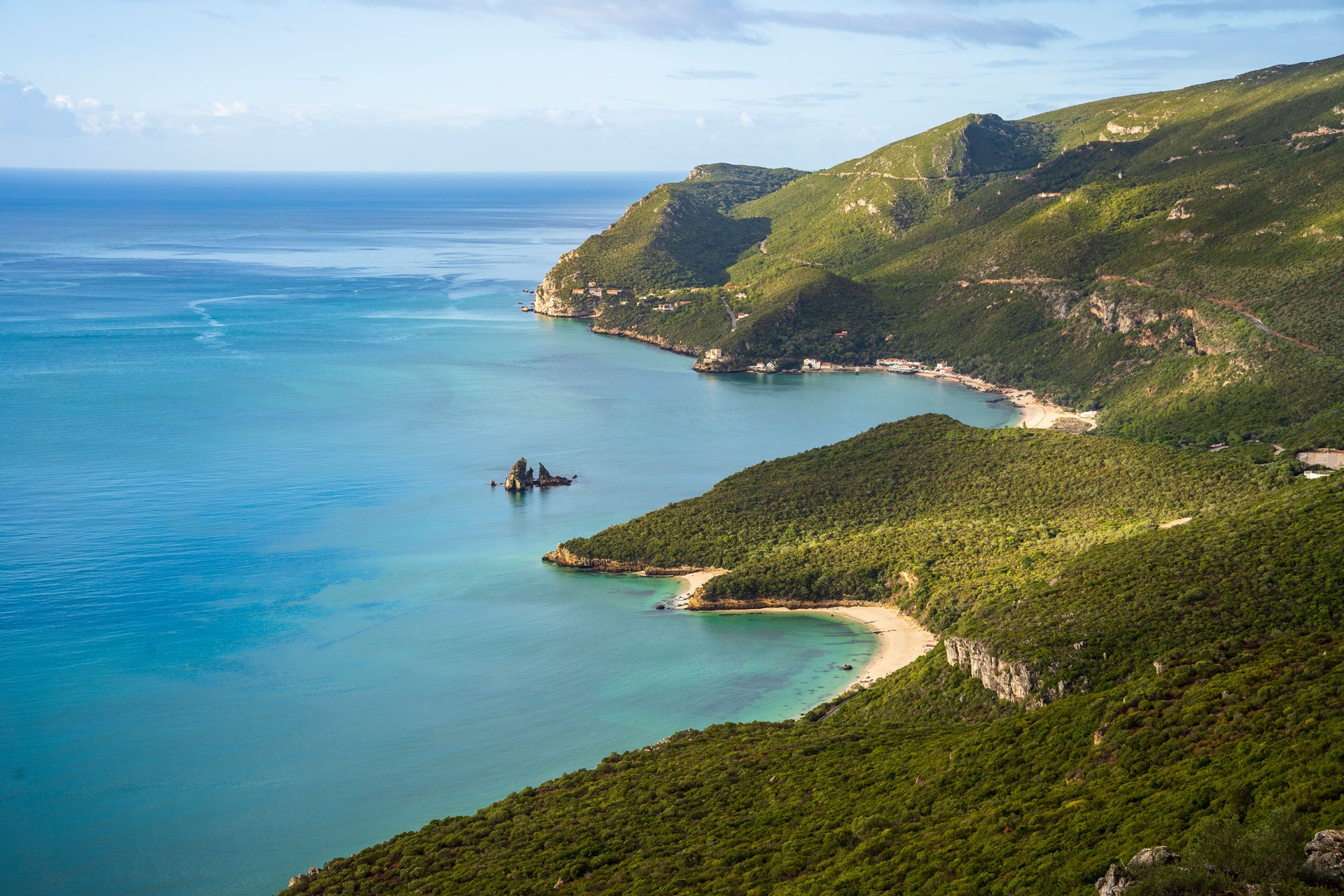 Beautiful morning landscape of Natural Park of Arrabida, Portugal